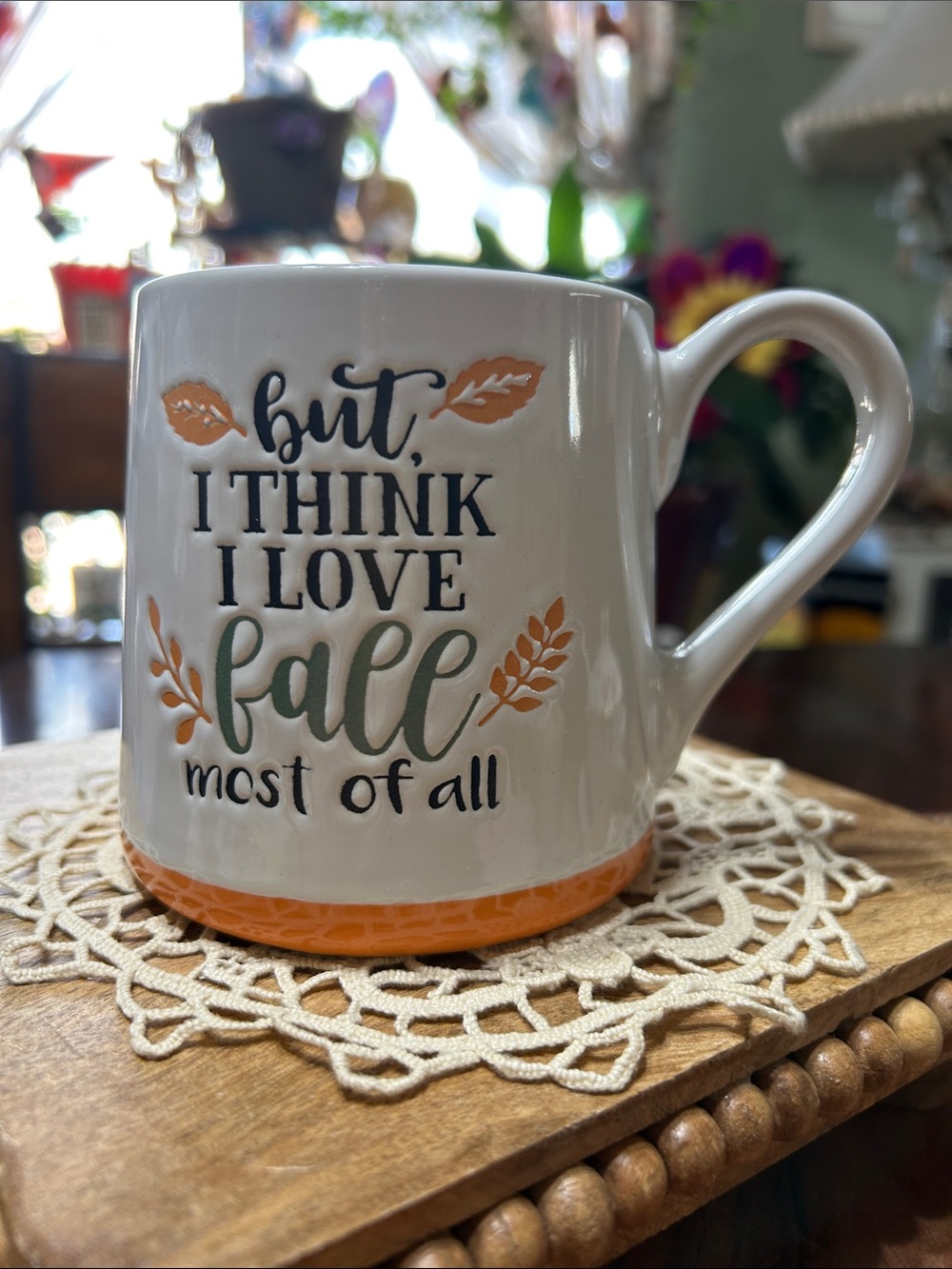 Fall Drinking Mug “but, I Think I Love fall most of all” and Autumn 🍂 Leaves NEW
